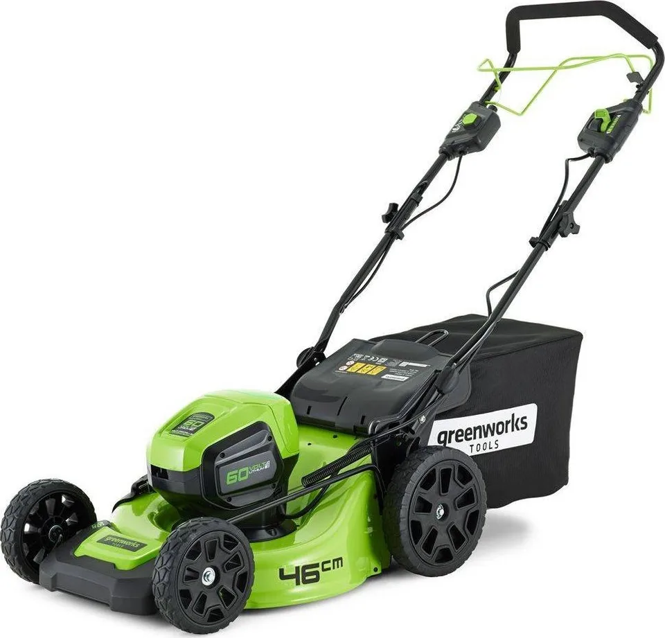 Greenworks 60-V-Akku-Rasenmäher mit 46-cm-Mähdeck (GD60LM46SP)