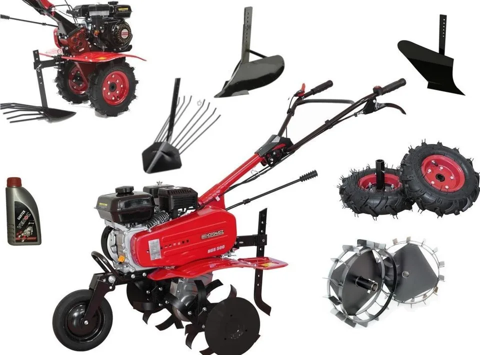 Motorhacke 4iConcepts HGS 500 HORTMASZ mit Benzinmotor + 9-teiliges Zubehörset