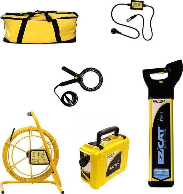 GeoMax Ortungsgerät für unterirdische Leitungen GeoMax EziCat i550 mit dem Sender EziTex t100 im Komplettset mit EziRod 50