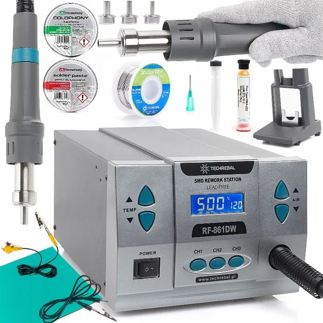 Heißluft-Lötstation Techrebal RF-861DW 1000 W Heißluft-Zubehör MOCNA
