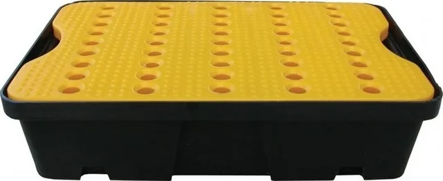 Topserw Auffangwanne mit Gitterrost, Fassungsvermögen 20 l, Maße 600 x 400 x 155 mm (gelber Gitterrost)