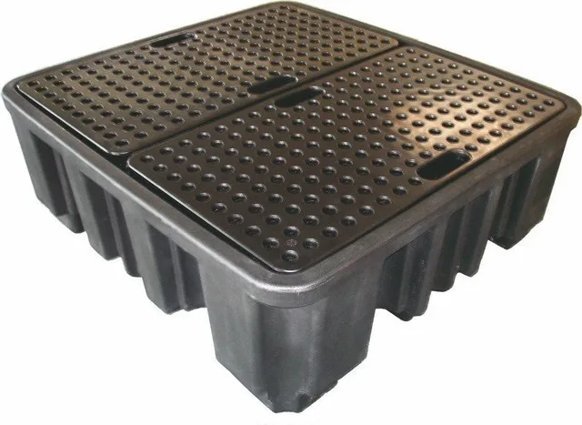 Topserw Auffangwanne für 4 Fässer mit einem Fassungsvermögen von 485 l, Abmessungen: 1380 x 1290 x 480 mm