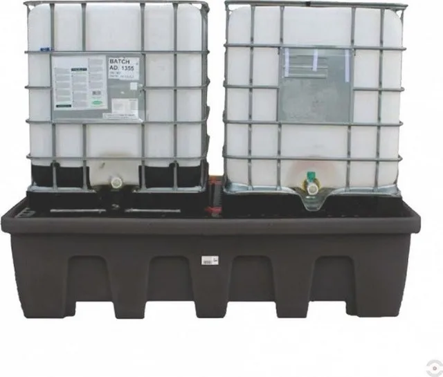 Topserw Auffangwanne mit einem Fassungsvermögen von 1200 l, für 2 IBC/KTC, Abmessungen: 2260 x 1465 x 575 mm