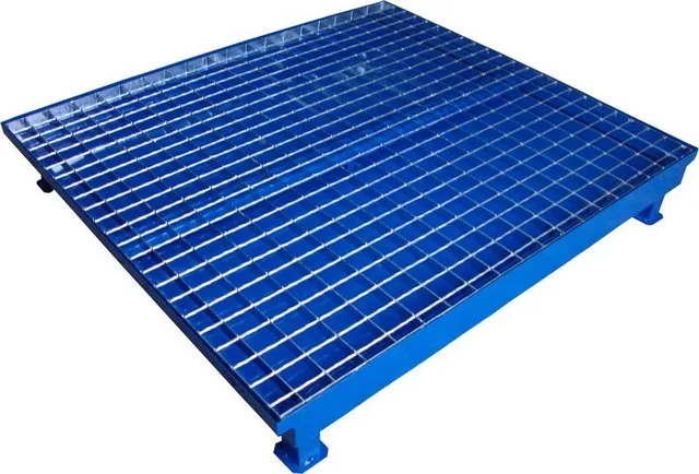 WiZ Stahlauffangwanne mit Gitterrost für 4 Fässer mit einem Fassungsvermögen von 140 l, Abmessungen 1200 x 1200 x 200 mm