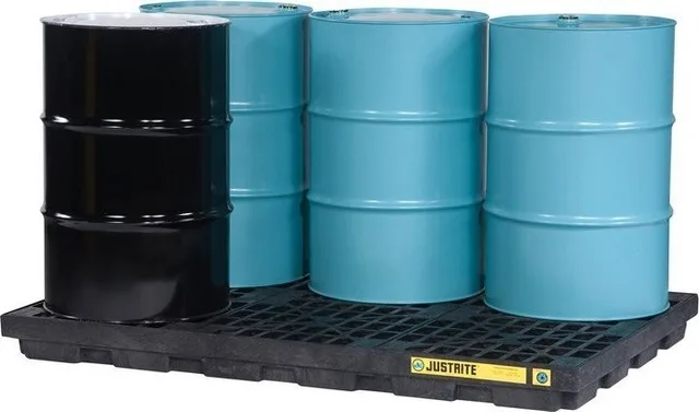 Topserw Auffangwanne für 6 Fässer mit einem Fassungsvermögen von 276 l, Abmessungen: 1854 x 1245 x 140 mm