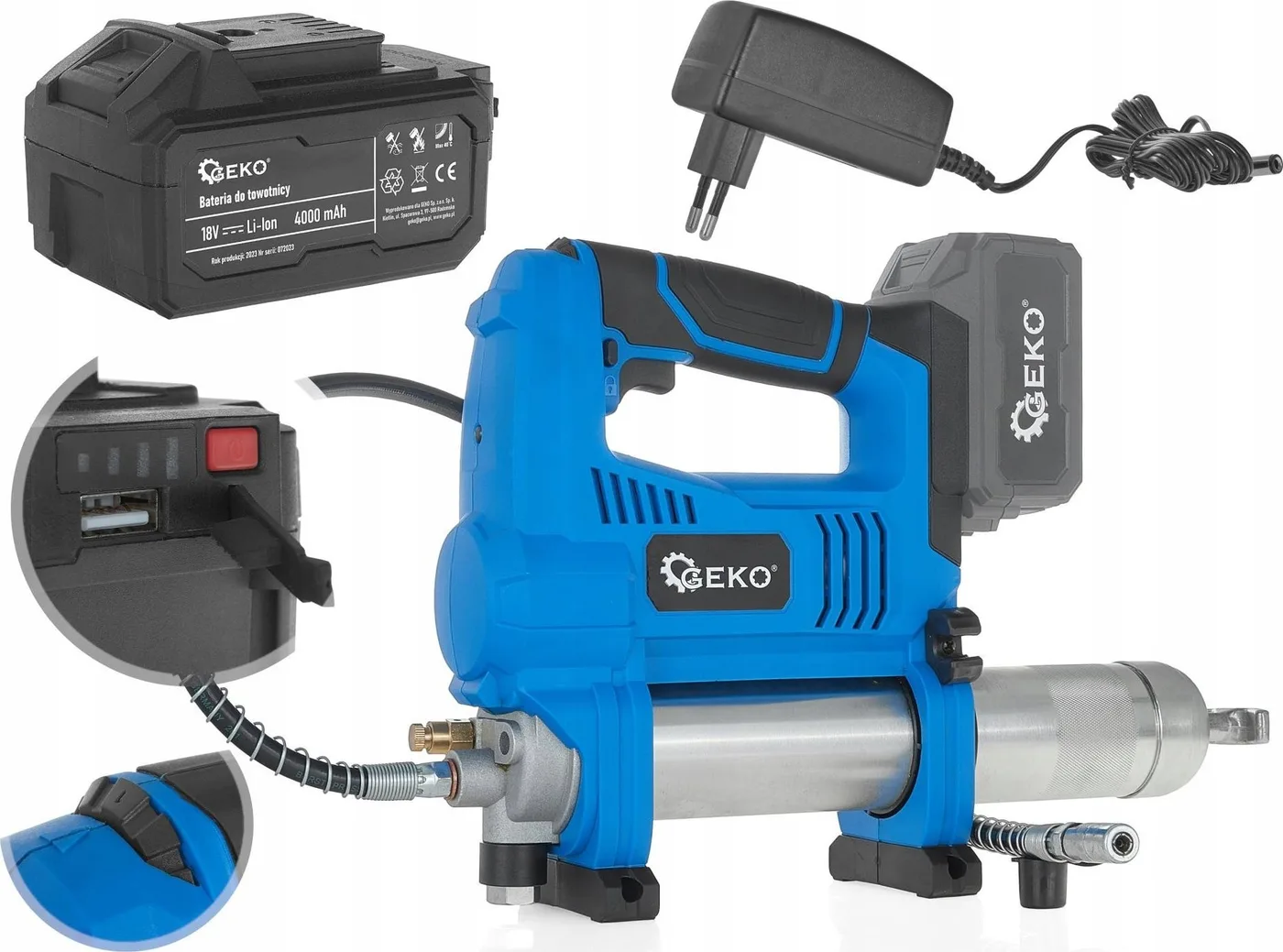 Geko Akku-Trowel 18 V Li-Ion – Set mit Koffer + Ladegerät + Akku 4,0 Ah (3)