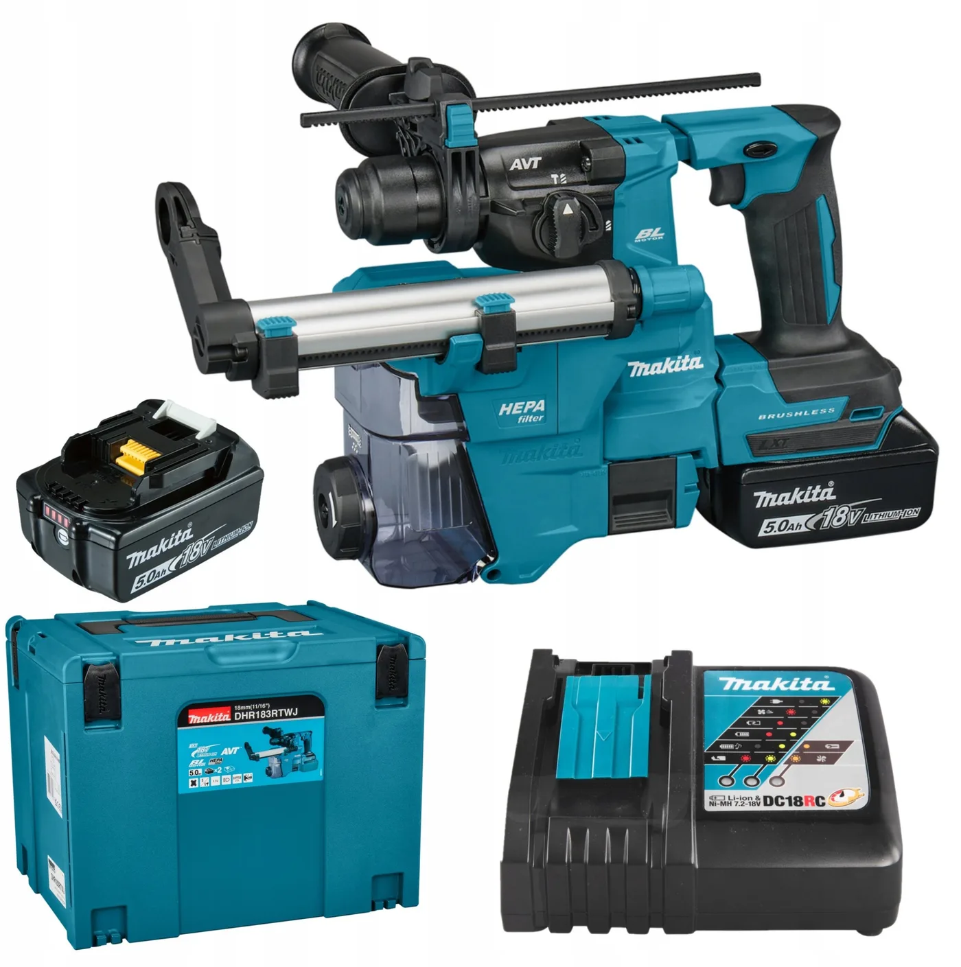 Makita-Bohrhammer MAKITA HAMMER DRILL 18V DHR183RTWJ 1,7 J