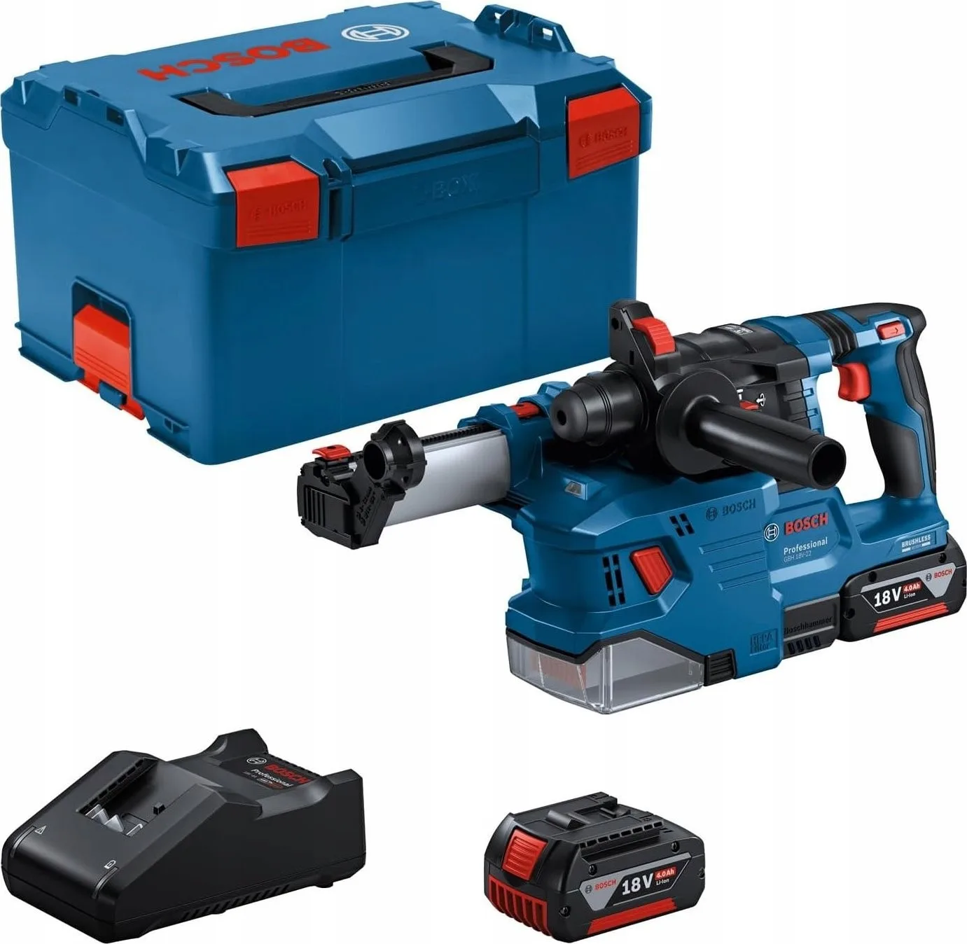 Bosch-Bohrhammer Bosch Professional GBH 18 V-22 mit im Lieferumfang enthaltenem Dreh-Schlagbohrer GDE 18V-12