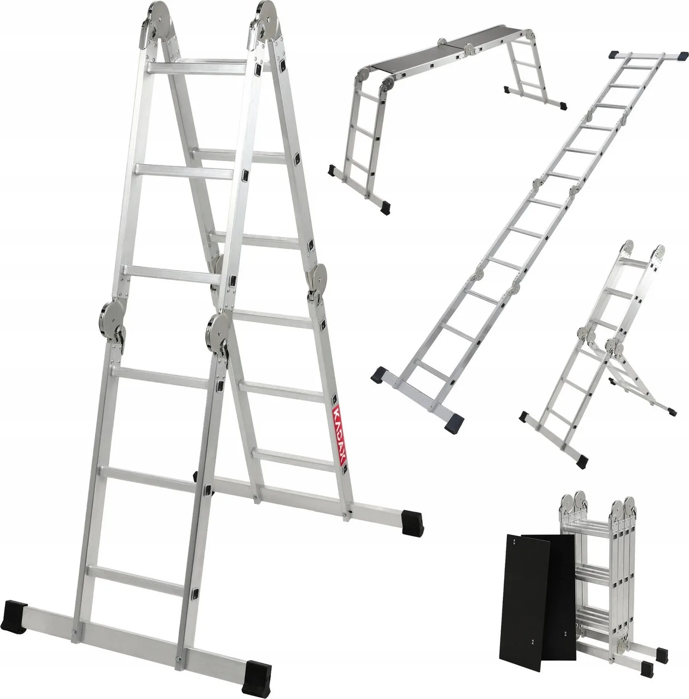 Kadax KADAX Aluminium-Klappleiter für den Hausgebrauch 4x3, 150 kg