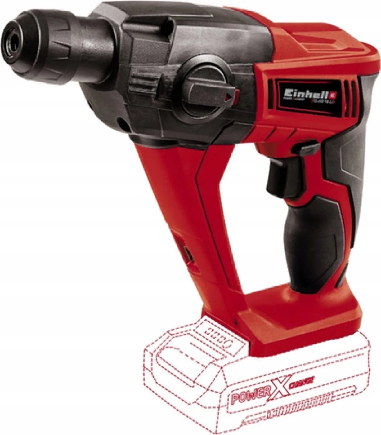 Einhell Akku-Bohrhammer TE-HD 18 Li (rot/schwarz, Li-Ionen-Akku 2,5 Ah, Koffer)