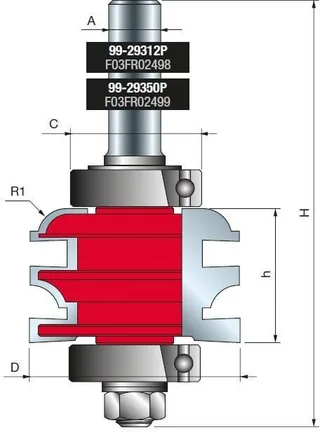 Fräser 99-29350P 50,4 × 32,7 × 1/2 R7