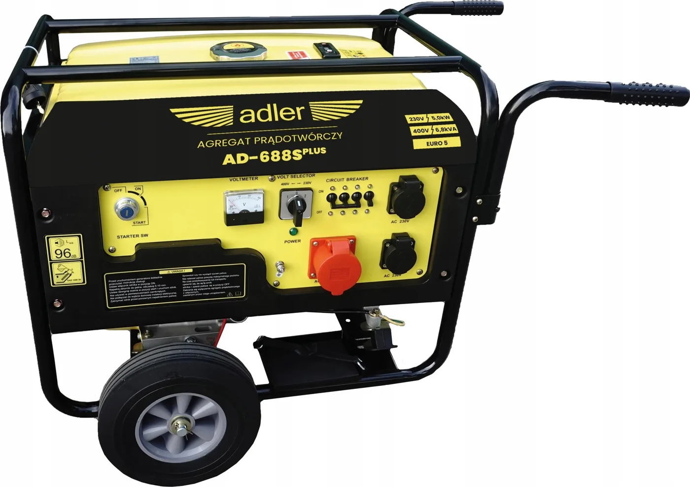 Stromaggregat Adler ADLER GENERATOR / Stromaggregat AD-688S plus 6,8 kVA / 6,2 kW / 230/400 V