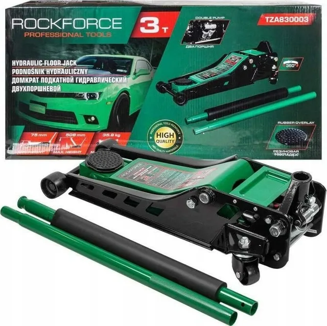 Rockforce Hydraulikheber 3 t (min. Hubhöhe 75 mm, max. Hubhöhe 508 mm)