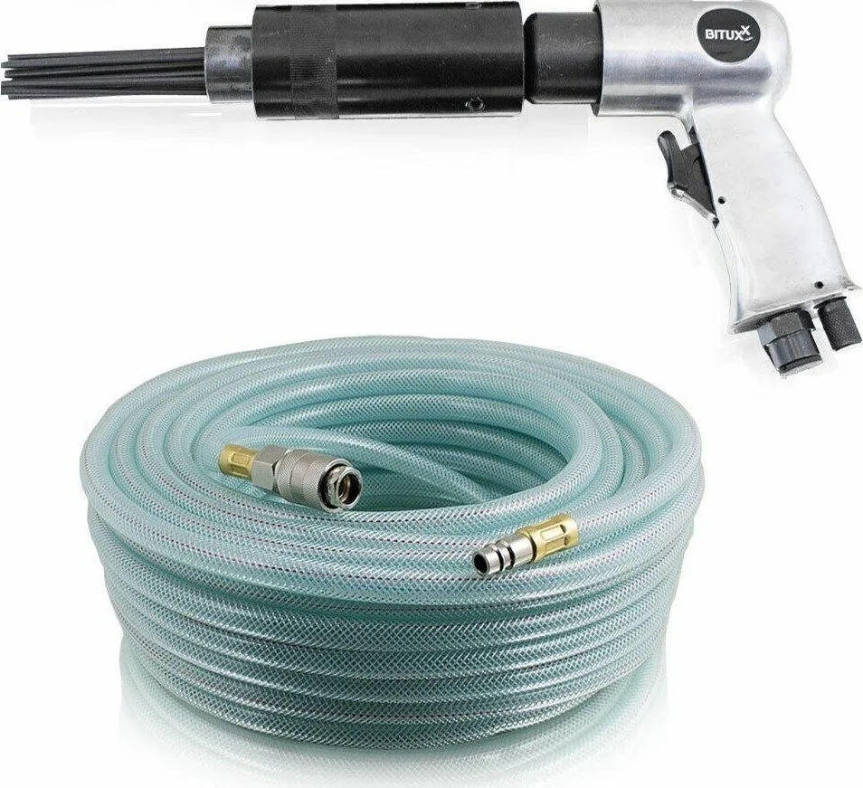 Bituxx PNEUMATISCHER NADELHAMMER MIT KOMPRESSORSCHLAUCH – BITUXX-SET