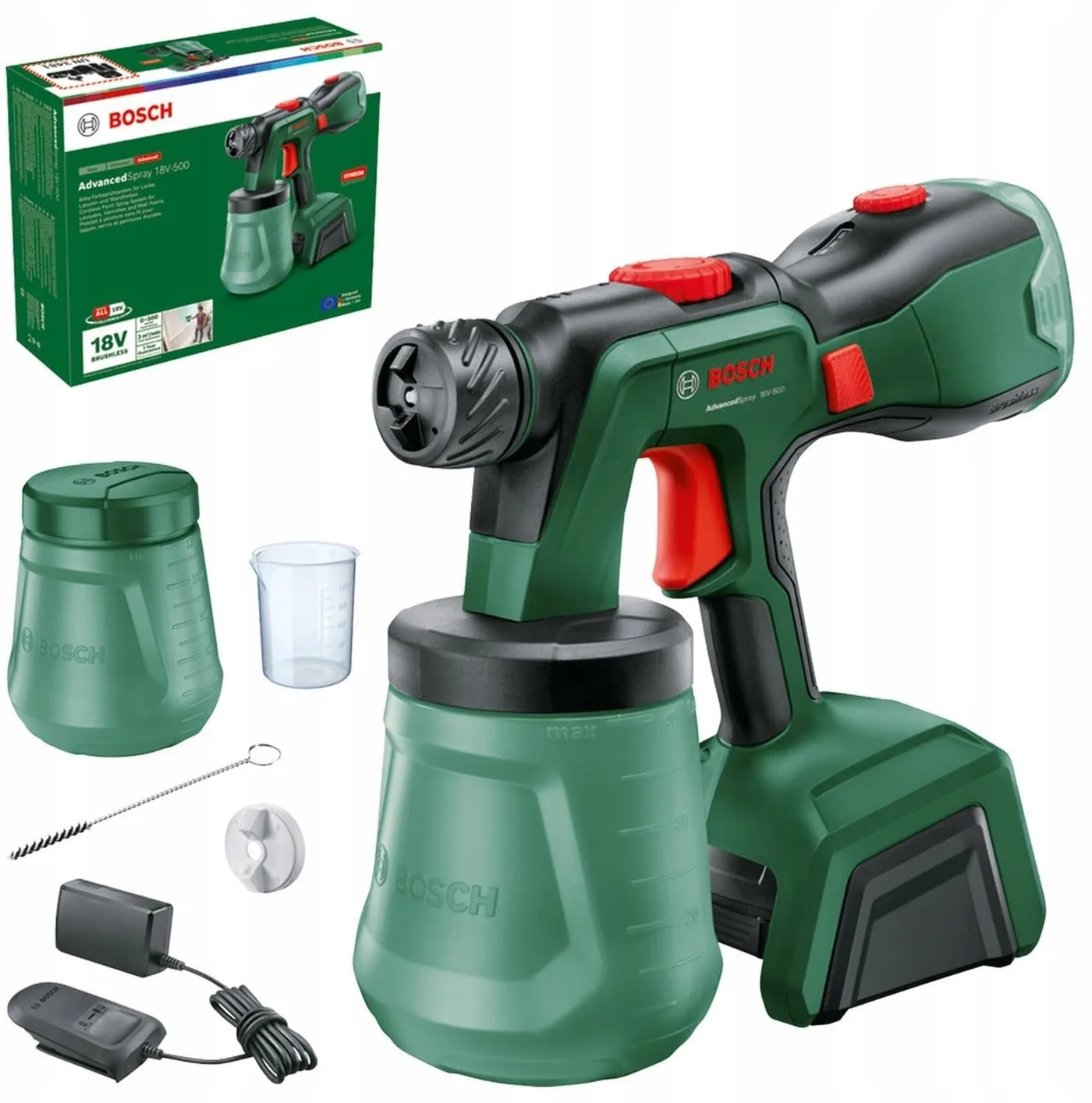 BOSCH Farbspritzpistole ADVANCED SPRAY 18V-500 4,0 Ah
