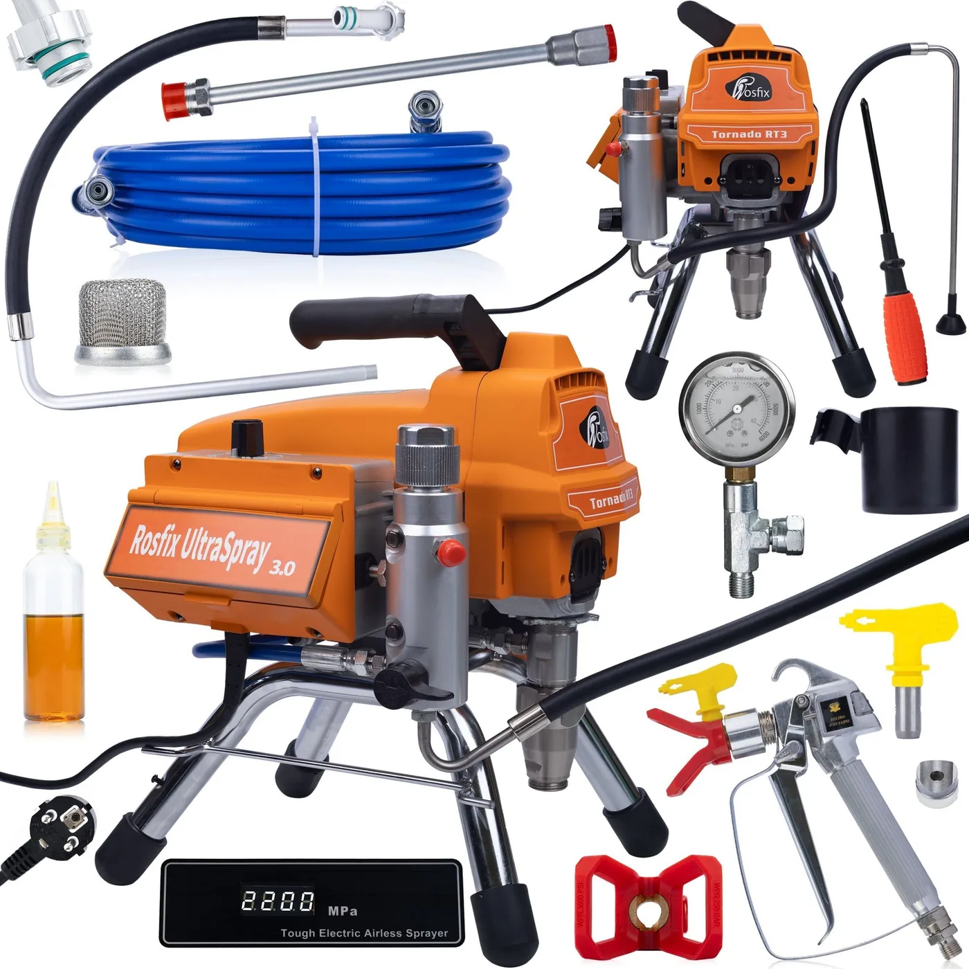 Rosfix PROFESSIONELLE HYDRODYNAMISCHE FARBSPRITZANLAGE 2200 W ROSFIX TORNADO RT3 HQ