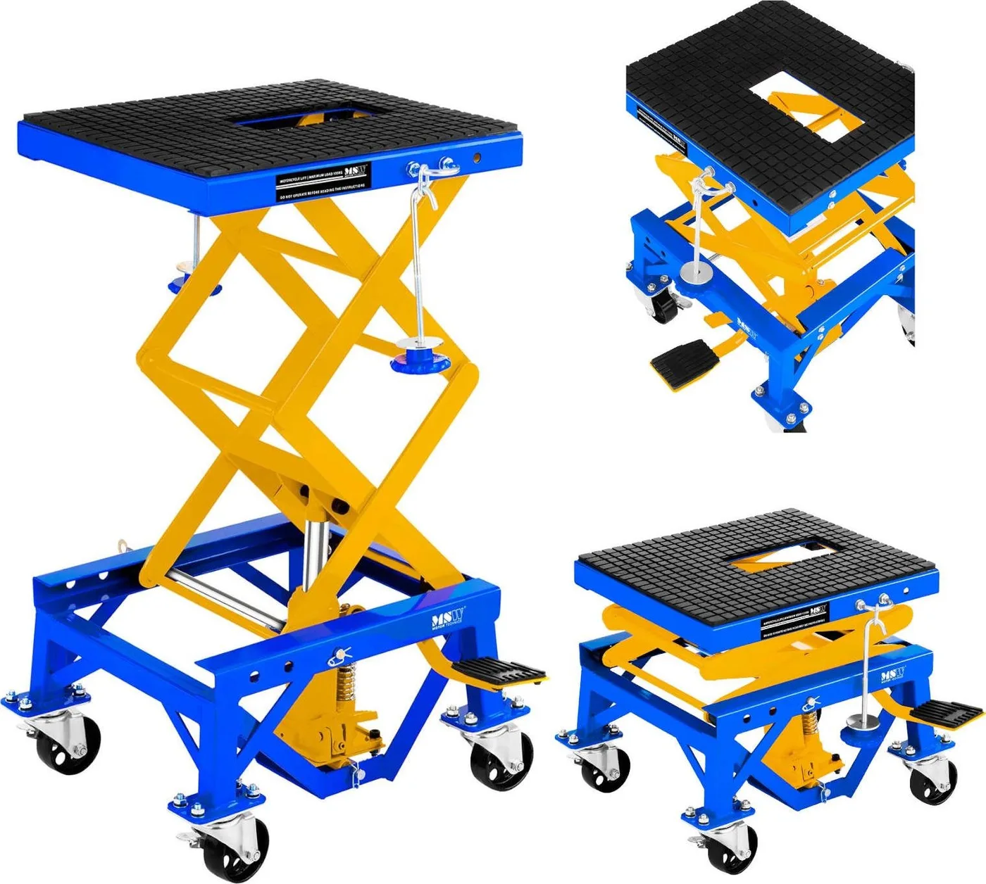MSW Mobiler Motorradheber für Motorräder bis 135 kg (MHB-135-PRO)