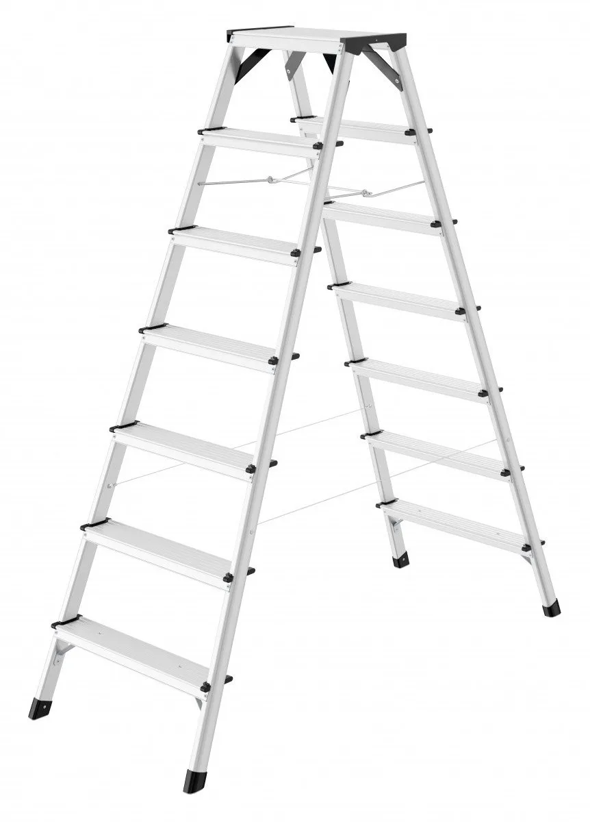 Doppelseitige Leiter D60 StandardLine / Aluminium / 2x7 Sprossen 4007126865717