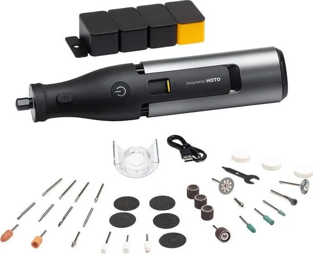 HOTO QWLDM002 Präzisions-Multifunktionsschleifer 12 V, 36-teiliges Set