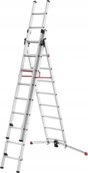 Hailo HAILO S100 Hailo ProfiLOT kombinierbare Aluminiumleiter / 2x9+1x8 Sprossen 039309507