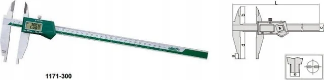 Insize Digital-Messschieber 300, 12-stellig, 3 V/Datum, 2-seitig