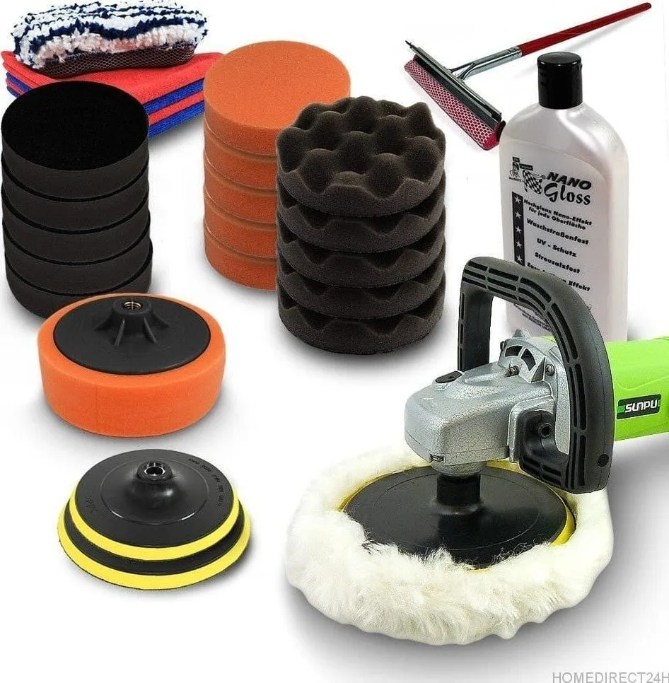 Zubehörset für die Autopolitur mit professioneller Poliermaschine (1500 W)