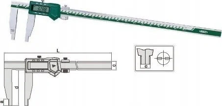 Insize Digital-Messschieber 1000   40 3V/ABS/Datum Backen 150 1-seitig