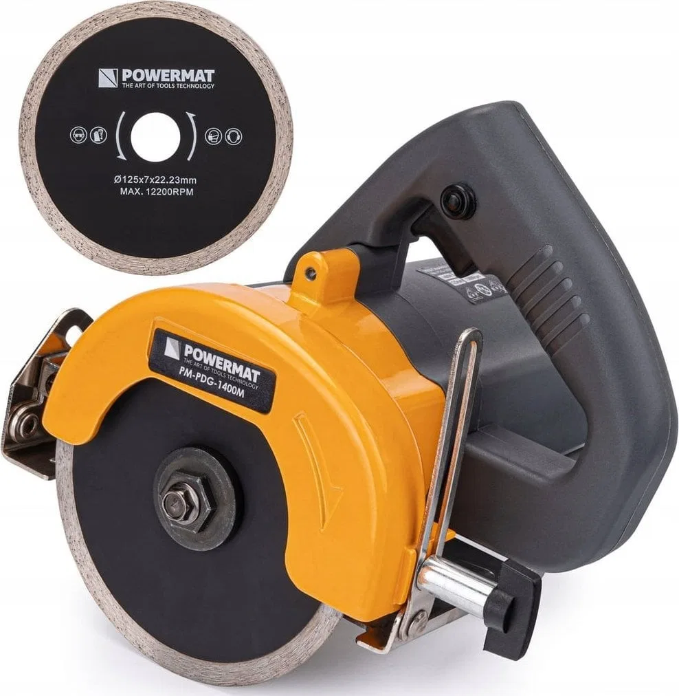 Powermat Fliesenschneidemaschine für Feinsteinzeug 1400 W, 125 mm – Powermat PM-PDG-1400M