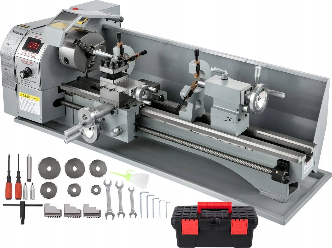 Mini-Dreh- und Fräsmaschine für Metall mit 3-Backen-Spannfutter, 1100 W