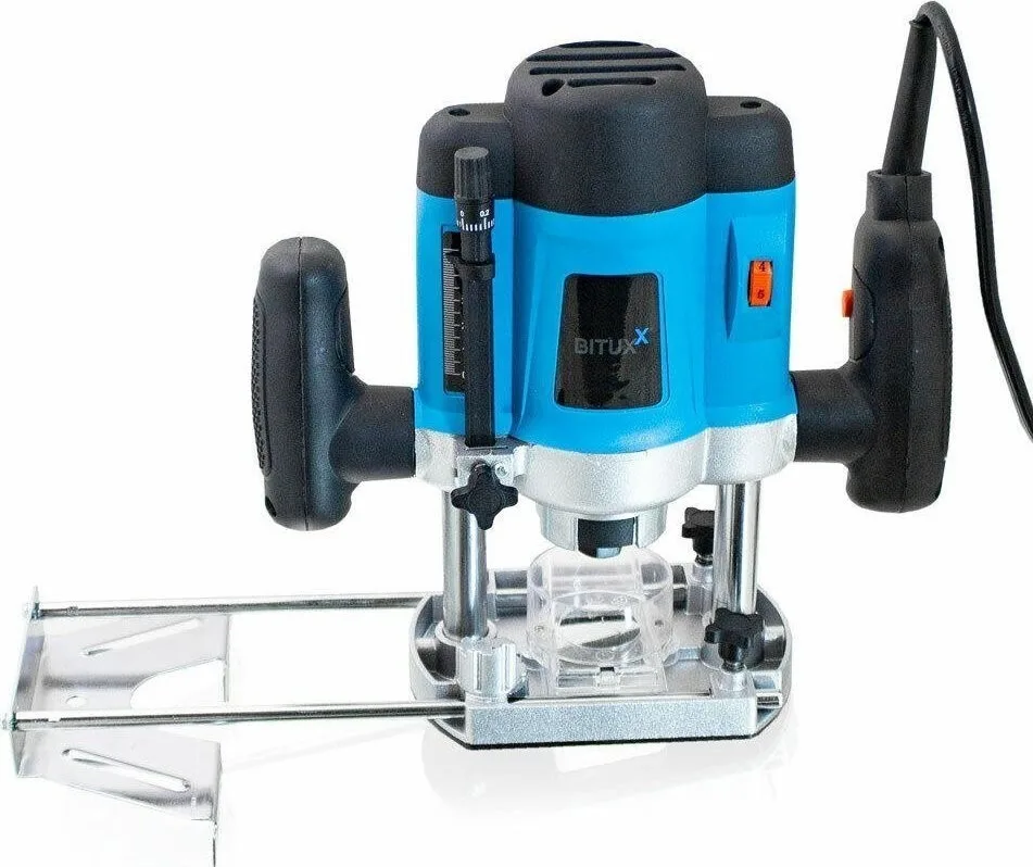 Bituxx-Fräsmaschine, Kantenfräsmaschine, 1200 W, 12 Fräsköpfe, im Koffer, mit oberer Spindel, Komplettset