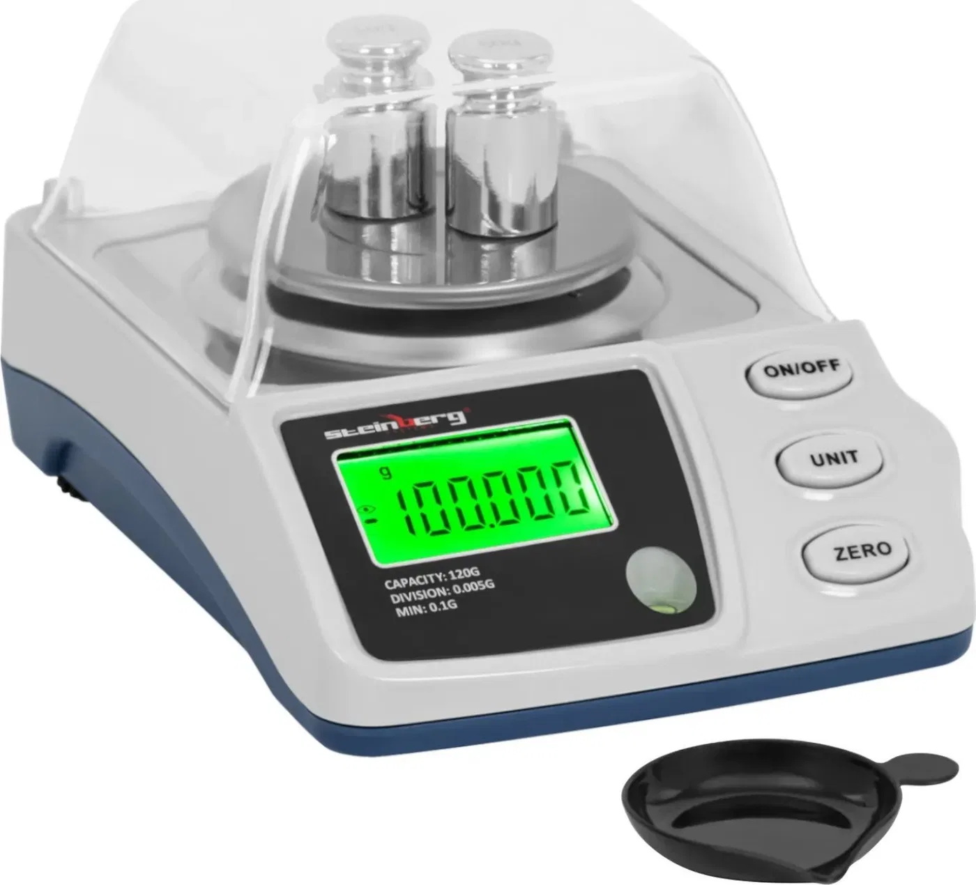 Präzisions-Laborwaage mit Schutzhaube 0,1–120 g / 0,005 g Präzisions-Laborwaage mit Schutzhaube 0,1–120 g / 0,005 g