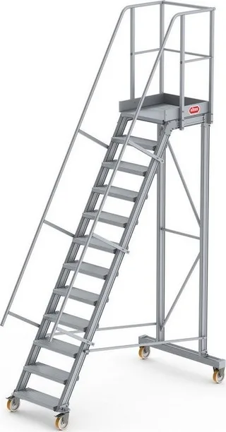 Lero Mobile Arbeitsbühne aus Aluminium (Höhe 294 cm, 12 Stufen, 4 Räder)