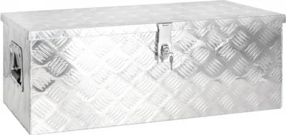 vidaXL Aufbewahrungskiste, silber, 80 x 39 x 30 cm, Aluminium