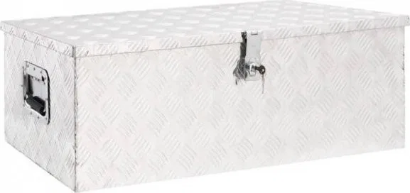 vidaXL Aufbewahrungskiste, silber, 90 x 47 x 33,5 cm, Aluminium