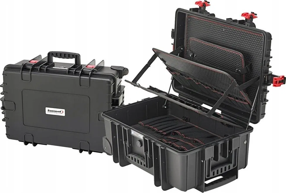 FORMAT 74770010 Wasserdichter Werkzeugkoffer auf Rollen 539 x 395 x 225