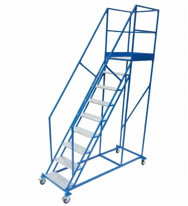 Stahl-Arbeitsbühne, fahrbar, 8 Stufen und Plattform (Standard)