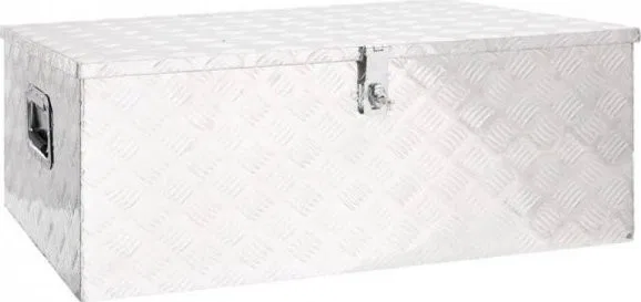 vidaXL Aufbewahrungskiste, silber, 100 x 55 x 37 cm, Aluminium