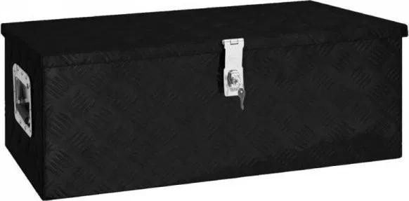 vidaXL Aufbewahrungskiste, schwarz, 80 x 39 x 30 cm, Aluminium