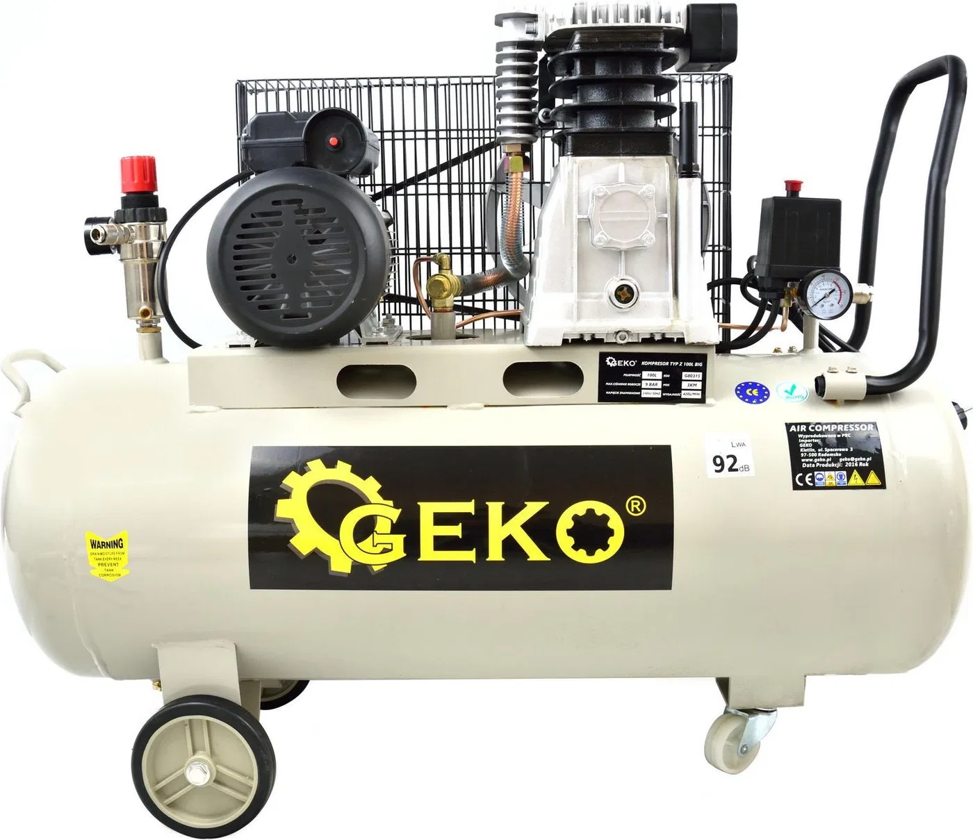 Geko-Kompressor, 9 bar, 100 l
