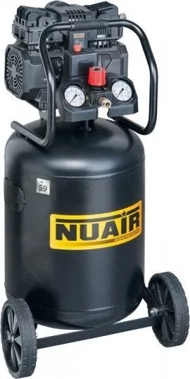 Nuair-Kompressor – ÖLFREIER VERTIKALER KOMPRESSOR 50 L, 8 BAR, SCHALLGEDÄMPFT, 59 dB (1 STÜCK)