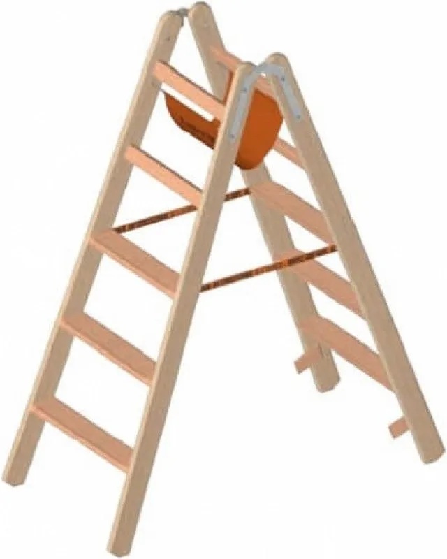Beidseitig aufstellbare Holzleiter LAYHER 1020, 6 Sprossen