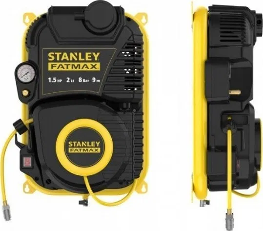 Stanley-Kompressor – ölfreier Wandkompressor, 2 l, 1,5 PS, 8 bar, Stanley Fatmax