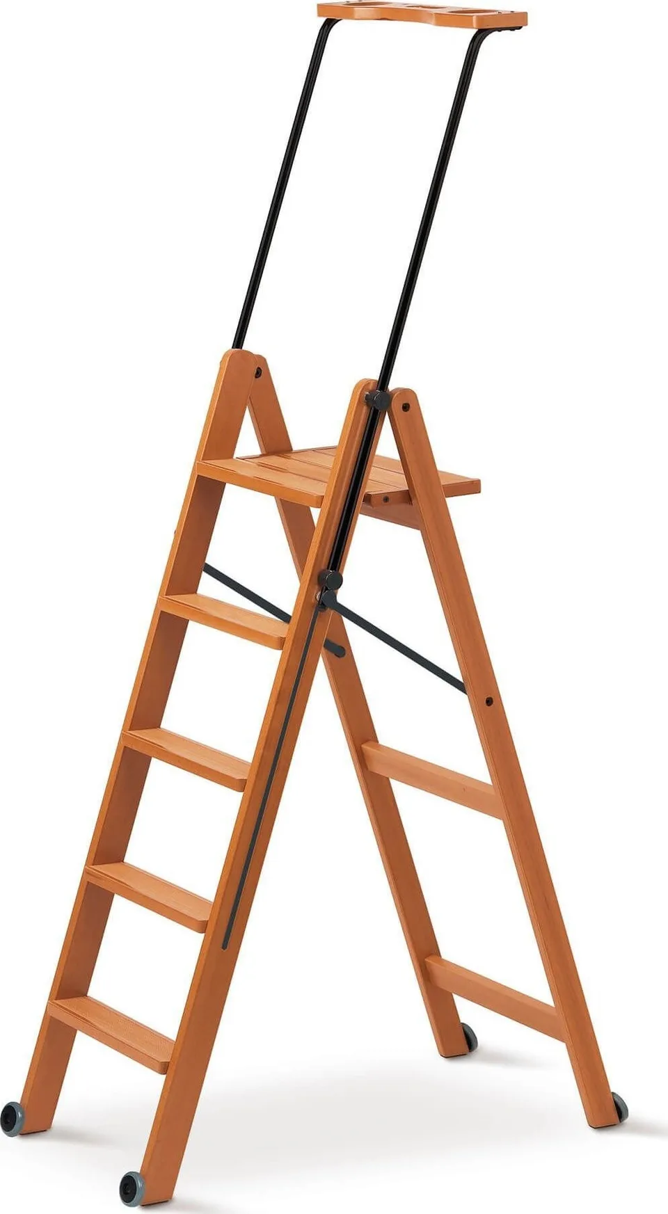 Holzleiter 182 x 50 cm TUSCANIA 5, braun  - Arredamenti