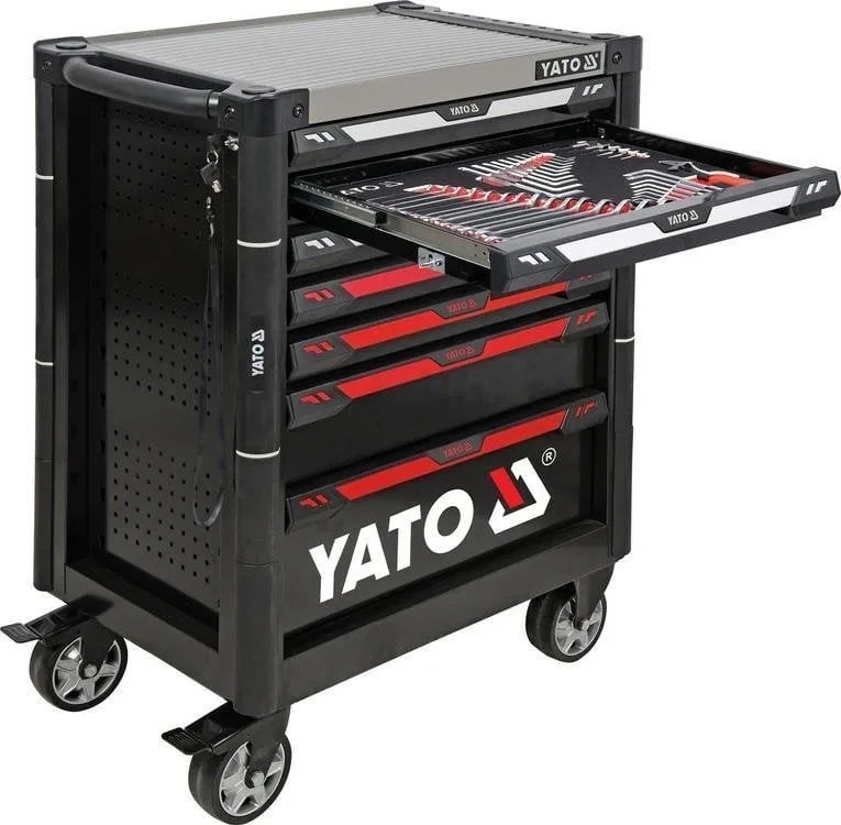 Yato-Werkzeugwagen mit 7 Schubladen und Zubehör (YT-55308)