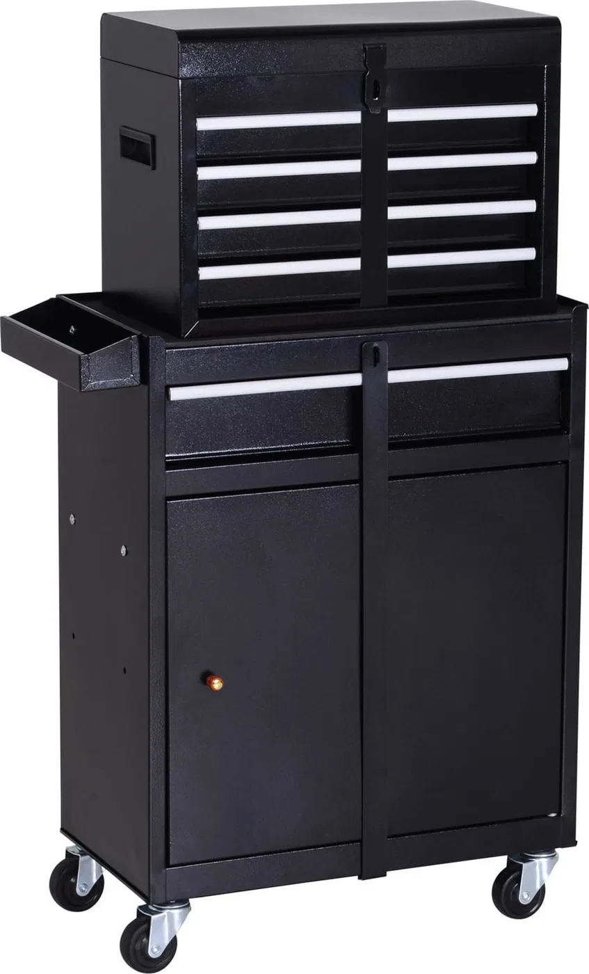 Pako Werkzeugwagen mit 5 Schubladen, 52,5 x 28 x 104,5 cm – Schwarz