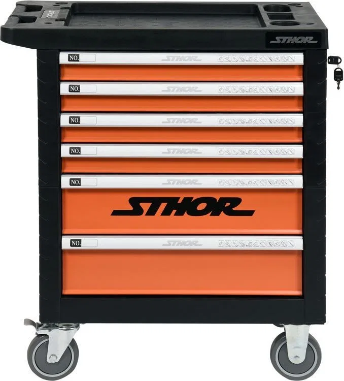 Sthor-Werkzeugwagen mit 6 Schubladen und Zubehör (58550)