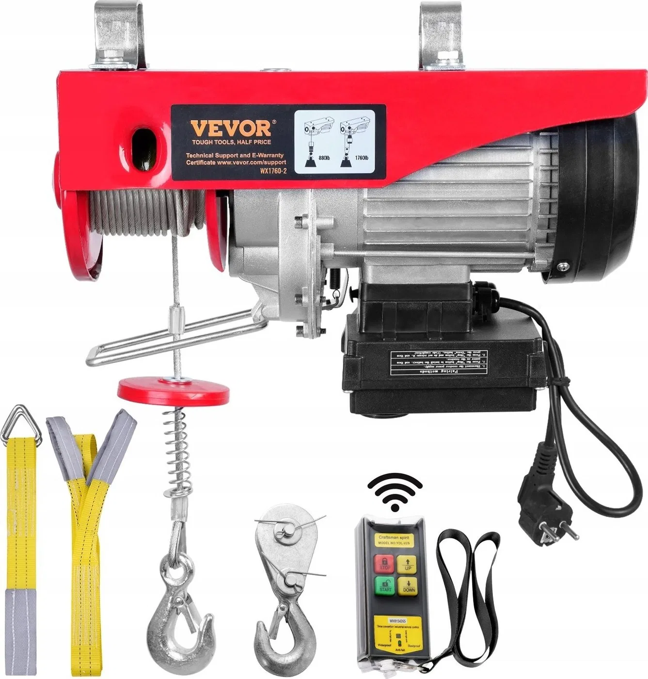 Vevor Elektrische Deckenwinde für die Garage, 800 kg