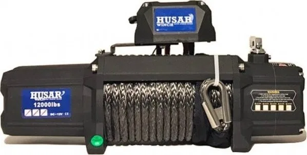 Husar Elektrische Seilwinde BST 12000 lbs mit Kunststoffseil (Spannung 24 V)