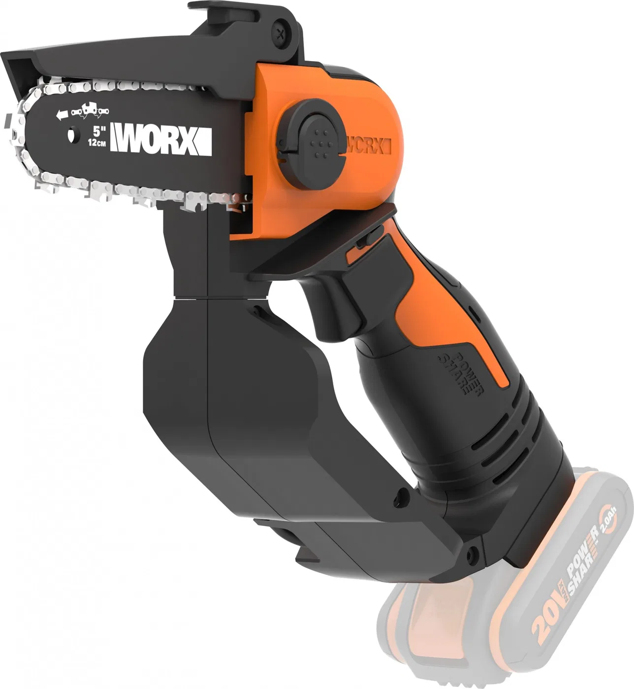 Worx WG324E.9 20-V-Kettensäge, 12 cm