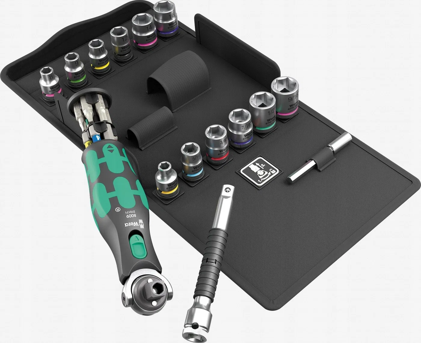 Wera-Werkzeugset Wera 8009 Zyklop Pocket Set 4 Ratchet Set  metrisch / imperial